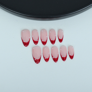 <span class=keywords><strong>Uñas</strong></span>, <span class=keywords><strong>uñas</strong></span> artificiales hechas a mano puras pintadas a mano rojo francés pequeña perla <span class=keywords><strong>uñas</strong></span> reutilizables de alta calidad - Product Image 3