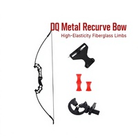 HT DQ Recurve-Bogen-Set mit Fiberglas-Armaturen, zerlegbarer Bogenschieß-Kit mit Metallvisier, Stabilisator, Fingerhalterung und Pfeilauflage