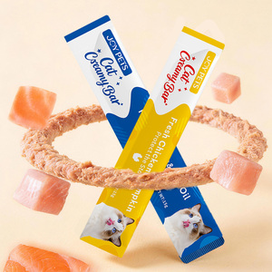 Golosinas Funcionales para Gatos, Bocadillo Cremoso para Controlar las Bolas de Pelo, Atún y Pollo, Comestible, Alto Contenido de Carne, Sin Granos, Alimento para Mascotas - Product Image 1