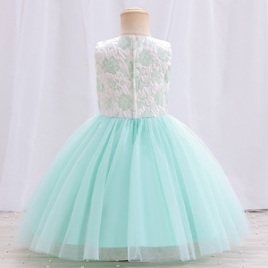 Robe de princesse pour filles, robe de bal, jupe en dentelle et tulle, pour les âges de 0 à 5 ans, vert, rose, gris - Product Image 4