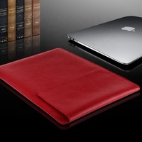 Porte-documents en cuir rouge pour pochette d'ordinateur portable Mackbook Pro 13 pouces