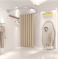 Vente en gros de cadre de rideau portable en alliage d'aluminium durable Ajusteur moderne pliable Vestiaire de confidentialité pour usage en boutique de vêtements