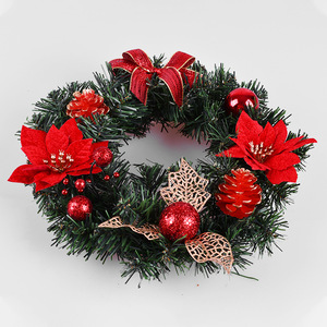 40cm Wholesale Holiday Flower Decorative <b>Wreath</b> Door Hanger Pvc Christmas <b>Wreath</b> - Product Image 3