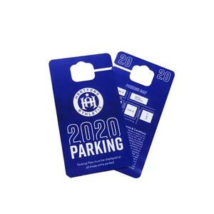 3.25 "X 6" X 30mil PVC plastique sans frais de moulage conception de cintre de porte étiquette de permis de stationnement imprimée sur mesure - Product Image 5