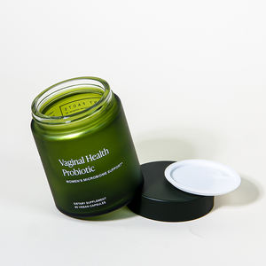 100Ml 150Ml 250Ml 500Ml Groene Ronde Brede Mond Glazen Gezondheidszorg Flessen Cosmetische Pot Voor Supplement Capsules Vitamine Pil - Product Image 3