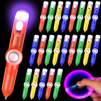 LED Fidget Spinning Funny Rolling Finger Rotating Ballpoint avec LED Light Party pour fournitures scolaires Party Favors Bag Fillers