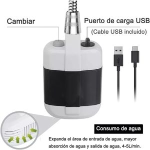 Bomba de Ducha Portátil Recargable por USB, Material de PC, Certificación CE ROHS, para Camping y Exteriores, Manguera de Alta Calidad - Product Image 2