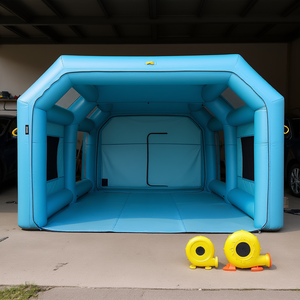 Tente de peinture automobile gonflable 26x15x10 pieds avec système de filtration d'air et ventilateurs axiaux – Poste de travail pour garage automobile - Product Image 2