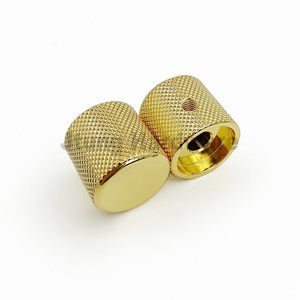 Đường kính 20mm <span class=keywords><strong>Chrome</strong></span> vàng đen mạ nhôm có khía Guitar núm điều khiển cho chiết Encoder chuyển đổi - Product Image 4