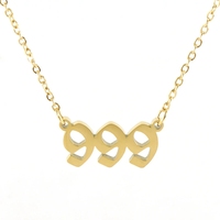 Elegante Collar Minimalista de Acero Inoxidable con Número de Ángel 111-999, Cadena de Eslabones Chapada en Oro de 18K, Collar de Número de la Suerte a la Moda