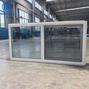 หน้าต่างบานเลื่อนไวนิลดีไซน์อเมริกัน กรอบพลาสติก PVC กระจกสองชั้น กันน้ำ ขายส่ง หน้าต่างบานเลื่อน UPVC สำหรับอาคาร - Product Image 3
