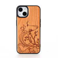 Étui de téléphone en bois écologique personnalisé en noyer, cerisier, bambou et érable pour iPhone 15, coque de téléphone portable