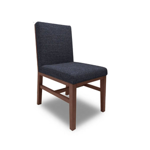 Asiento de tela azul, silla de comedor tapizada para <span class=keywords><strong>restaurante</strong></span>, marco de madera marrón oscuro, sillas de comedor, sofá de comedor de lujo moderno - Product Image 1