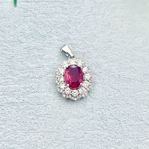 Colgante de Diamante con Corte Ovalado en Plata para Mujer, Joyería de Uso Diario, Forma de Lágrima, Piedra de Zirconia, Elegante y a la Moda - Product Image 2