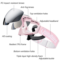 Qunature gros designer adulte anti-buée unisexe lunettes de snowboard lunettes Logo personnalisé neige rose lunettes de ski