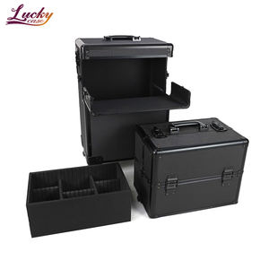 2-In-1 Rollende Make-Up Treinkoffer Met Grote Capaciteit Cosmetische Doos Met Wielen Van Hoge Kwaliteit Trolley Schoonheidskunstenaar Make-Up Case - Product Image 2