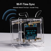 Kit Jam Cuaca Mini ESP8266, Jam Internet WiFi, Set Latihan Penyolderan Elektronik DIY untuk Suhu dan Kelembapan