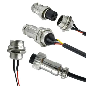 GX16 2pin/3pin/5pin/6pin/7pin זכר נקבה תקע תעופה פאנל תיל מתכת מחבר gx16 עגול 4 פינים