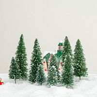 Lot de 5 mini-sapins de Noël artificiels en neige simulée, décorations de table et vitrine intérieures