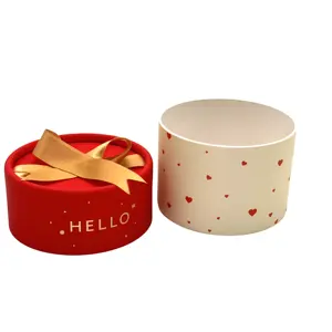 Scatole regalo rotonde con Logo personalizzato di colore di alta qualità scatole regalo di natale di alta qualità con nastro