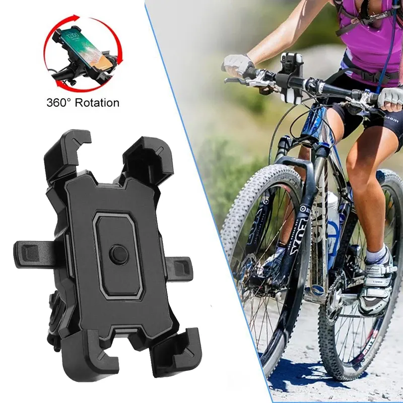Universal Cell Phone Bike Scooter Handlebar 360 Degree Mobile Holder Stand Mount Adjustable Motorcycle Bike Phone Holder