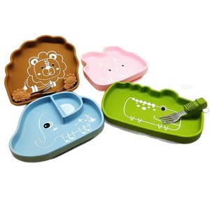 Cartoon Dier Olifant Servies Set Anti-Val Siliconen Dinerplaat Kom Zuignap Vierkant Babyvoedingssupplement - Product Image 6