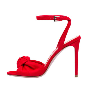 2025 vendita all'ingrosso di moda per donne di colore rosso puro sandali <span class=keywords><strong>con</strong></span> fiocco di lusso <span class=keywords><strong>scarpe</strong></span> col <span class=keywords><strong>tacco</strong></span> alto per la signora - Product Image 5