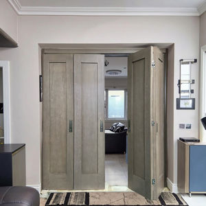 Chứng nhận chất lượng Shaker phong cách gỗ sồi trắng gỗ gụ gỗ nội thất cửa trượt cho phòng gấp gỗ rắn bi gấp cửa - Product Image 2