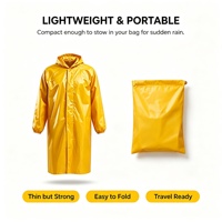 Poncho de pluie réfléchissant en tissu Oxford robuste pour hommes adultes, style coupe-vent une pièce, imperméable de sécurité pour le travail en extérieur