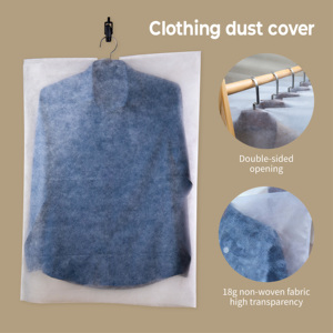 Funda protectora antipolvo para <span class=keywords><strong>ropa</strong></span> de 18g, no tejida, reutilizable, para colgar en el <span class=keywords><strong>armario</strong></span>, protector de trajes a prueba de polvo - Product Image 1