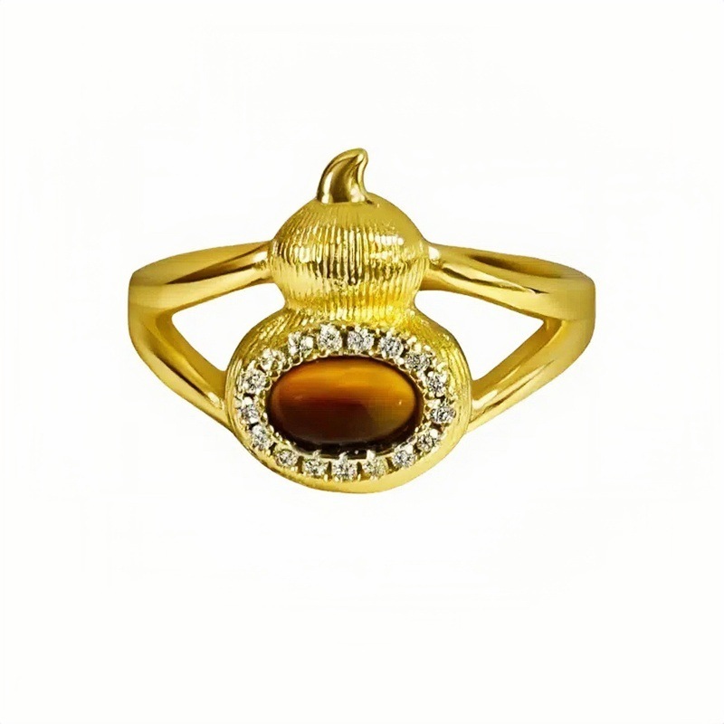 Vintage Retro 20K Gold Plated Brass Inlaid with Cubic Zirconia