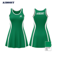 Robe de netball Aolan sur mesure, séchage rapide, look élégant, respirante, en tissu recyclé, sans manches, col rond, pour l'école