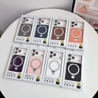 Étui en acrylique coloré avec support anneau, style Ins, peint par pulvérisation, pour emballage de boîte 17/18 Pro Max