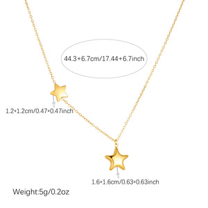 Star Necklace Gold Plated Stainless Steel Five Pointed Pendant Clavicle Chain Short For Women Daily Wear Gift - Product Image 4