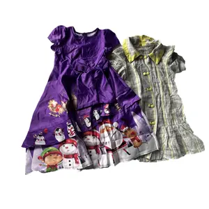 Factory low prices thrift kids used clothes wholesale girls dress second hand clothing