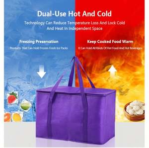 Sac isotherme réutilisable en tissu non tissé avec film aluminium, personnalisé, écologique, pour le shopping et le camping, avec fermeture éclair - Product Image 5