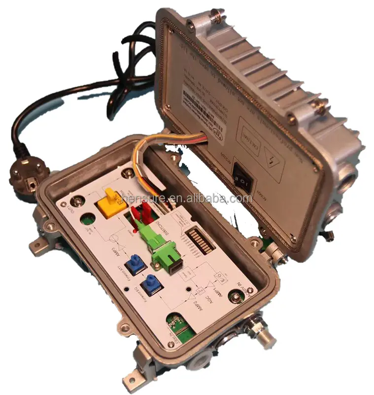 CATV 2 Way Optical Receiver กลางแจ้งโหนดสูง Hfc 2เอาท์พุท Optical โหนด AGC อัลตร้าต่ำ-15dbm เคเบิ้ลทีวีใยแก้วนำแสงโหนด