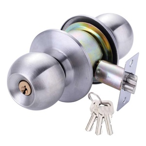<strong>Door</strong> Handle <strong>Knobs</strong> Universal Stainless Steel Lock Locks Hardware Accessories With Three Keys Household Gear Black - Product Image 5
