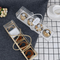 Boîtes à gâteaux de lune de Cupcake de rouleau suisse transparent avec poignée emballage Portable porte-conteneur de Dessert sac cadeau de mariage