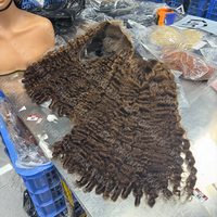 Perruques en cheveux humains bruts densité 250, dentelle HD, cheveux alignés aux cuticules, perruque avec mèches, perruque en cheveux humains bruts bouclés birmans