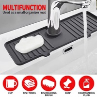 Tapis de protection d'évier en silicone écologique, pliable, antidérapant, séchage rapide, pour robinet et égouttoir, accessoires de cuisine