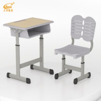 Ensemble de bureau et chaise ergonomiques modernes pour étudiant, réglables en hauteur, certifiés ISO, mobilier scolaire