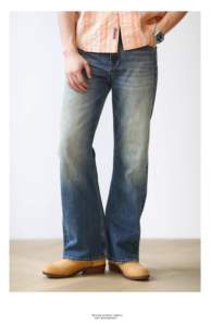 Pantalones de Trabajo de Corte <span class=keywords><strong>Bootcut</strong></span> Relajados de Peso Medio Bufa, Jeans de <span class=keywords><strong>Vaquero</strong></span> de Corte <span class=keywords><strong>Bootcut</strong></span> Lavados Vintage al por Mayor - Product Image 3