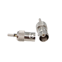 Connecteur BNC femelle en laiton 50 ohms à fenêtre ouverte, type à sertir, pour câble coaxial RF RG174 RG316