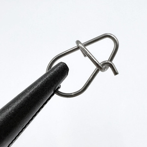 100 pezzi in acciaio inox da pesca con Clip a scatto a doppia serratura esca a manovella a scatto rapido perno gancio da pesca accessori - Product Image 3