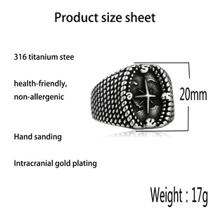 Men's Stainless Steel <b>Cross</b> <b>Ring</b> <b>Silver</b> Punk Style Retro Fashion Jewelry Gift 280720 - Product Image 4