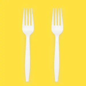 Spork plegable desechable para alimentos, respetuoso con el medio ambiente, desechable, no de plástico, CPLA, almidón de maíz, tenedor y cuchara Popular