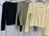 Personnalisé femmes respirant tricoté Cardigan col rond mince à manches longues bas lâche basique pull Cardigan haut court en gros