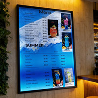Kotak Lampu Display A0 A1 A2 A3 A4 Bingkai Poster Aluminium Kotak Lampu LED Slim Papan Iklan Bercahaya Kotak Lampu LED