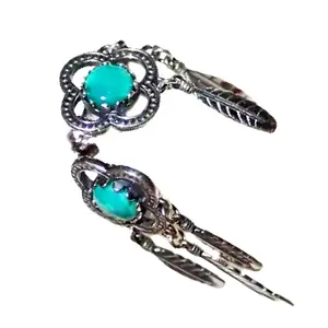 Amazing Sleeping Beauty Turquoise Jewelry Gemstone Earring 925 Sterling Solid Silver Earring